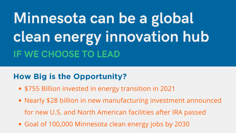 Minnesota can be a global clean energy innovation hub